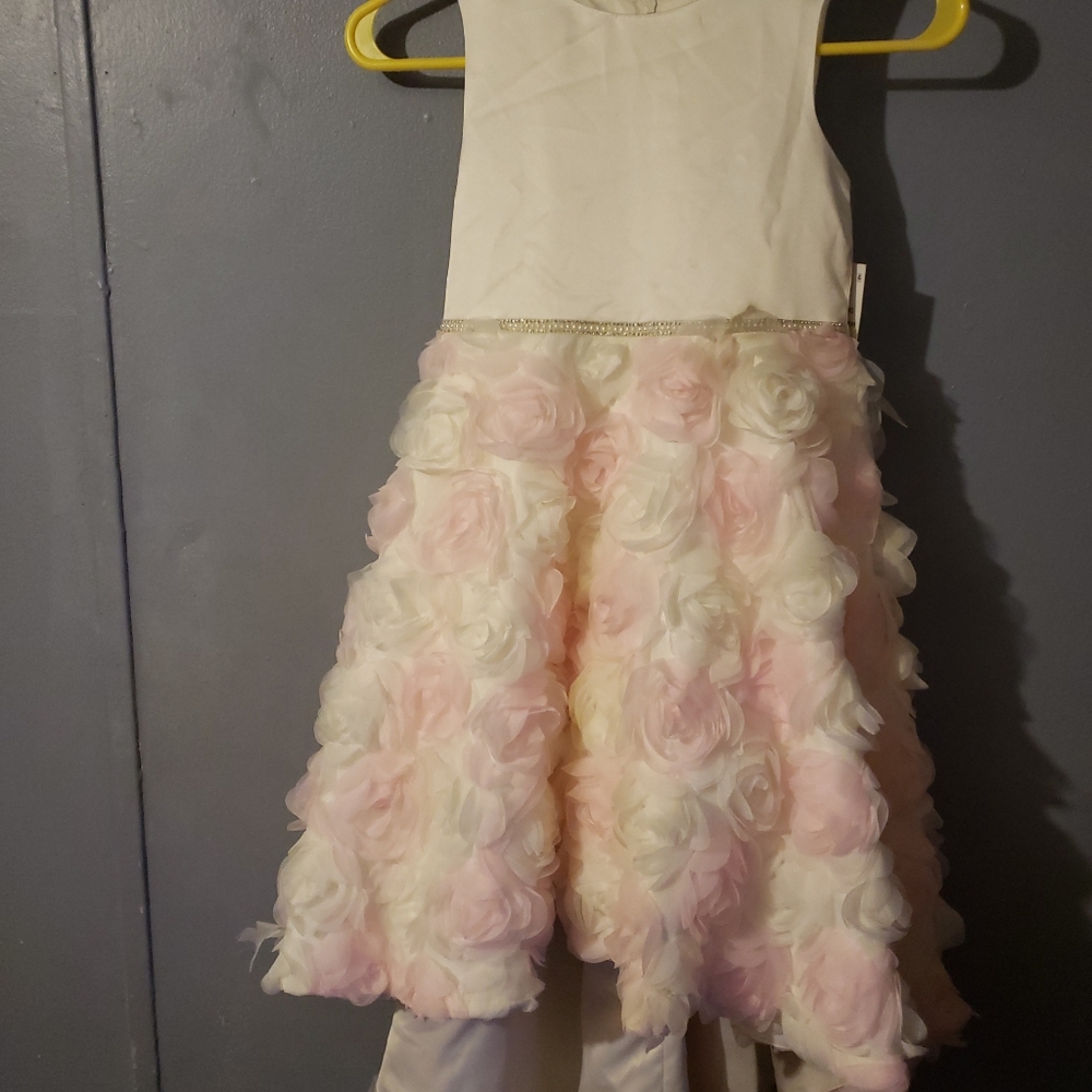 Rare Edition girls dress 6X Ivory/pink